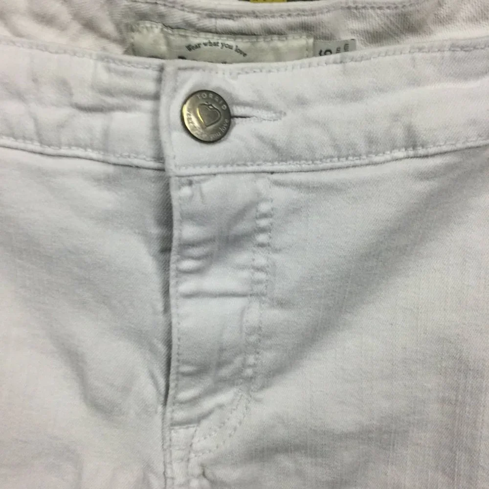 Torrid Denim White Jean Shorts Frayed Hem 26